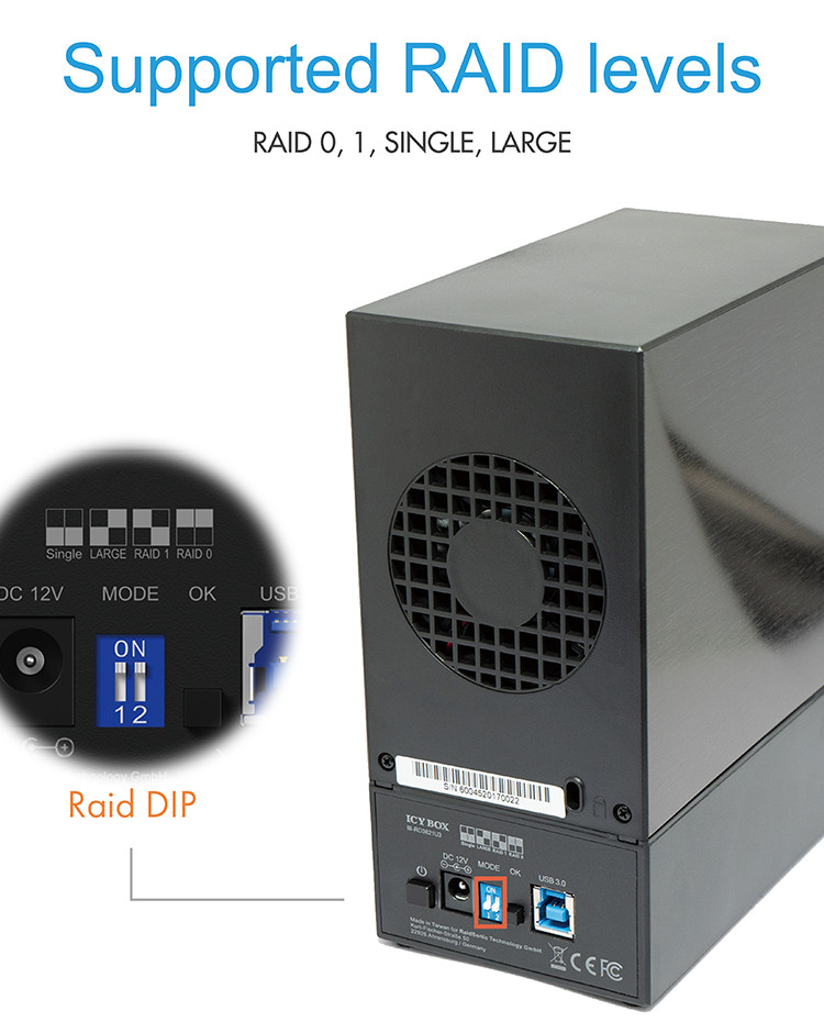ICY BOX IB-RD3640SU3 3,5 '' Noir