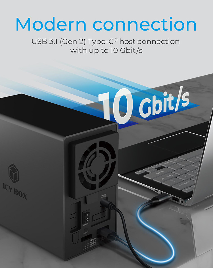 ICY BOX IB-RD2253-U31 controlado RAID 10 Gbit/s SATA, Serial ATA II, Serial ATA III, 0, 1, 10 Gbit/s, 780 MB/s, Actividad, Poder, Windows 10 Education,Windows 10 Education x64,Windows 10 Enterprise,Windows 10 Enterprise... Controlador RAID 