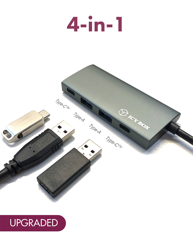 ICY BOX Adaptateur réseau IB-LAN301-C3 USB-A/USB-C - IB-LAN301-C3